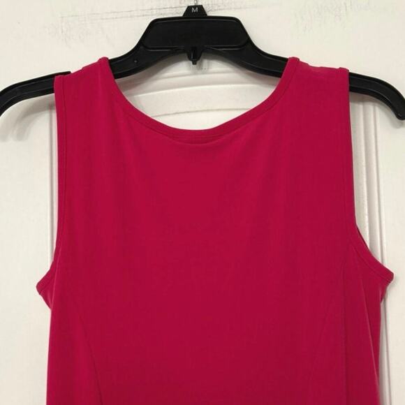 Susan Graver Liquid Knit Bright Pink A Line Midi Dress Summer Travel Size XS New - Picture 9 of 12